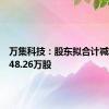 万集科技：股东拟合计减持不超48.26万股