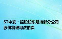 ST中安：控股股东所持部分公司股份将被司法拍卖