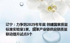 辽宁：力争到2025年年底 创建国家质量标准实验室1家、国家产业链供应链质量联动提升试点3个