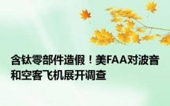 含钛零部件造假！美FAA对波音和空客飞机展开调查