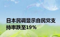 日本民调显示自民党支持率跌至19%