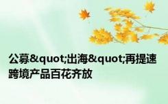 公募"出海"再提速 跨境产品百花齐放