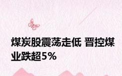 煤炭股震荡走低 晋控煤业跌超5%