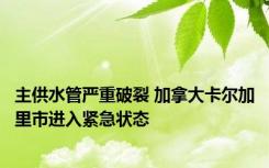 主供水管严重破裂 加拿大卡尔加里市进入紧急状态