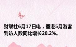 财联社6月17日电，香港5月游客到访人数同比增长20.2%。