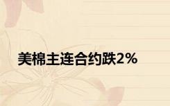 美棉主连合约跌2%