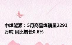 中煤能源：5月商品煤销量2291万吨 同比增长0.6%