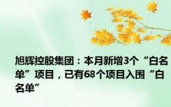 旭辉控股集团：本月新增3个“白名单”项目，已有68个项目入围“白名单”