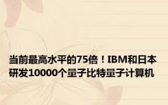 当前最高水平的75倍！IBM和日本研发10000个量子比特量子计算机