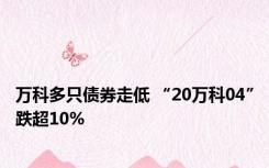 万科多只债券走低 “20万科04”跌超10%