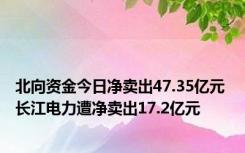 北向资金今日净卖出47.35亿元 长江电力遭净卖出17.2亿元