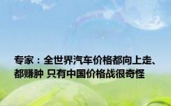 专家：全世界汽车价格都向上走、都赚肿 只有中国价格战很奇怪