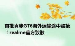 首批真我GT6海外运输途中被抢！realme官方致歉