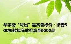 华尔街“喊出”最高目标价：标普500指数年底前将涨至6000点