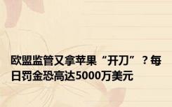 欧盟监管又拿苹果“开刀”？每日罚金恐高达5000万美元