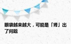 眼袋越来越大，可能是「肾」出了问题