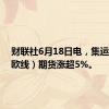 财联社6月18日电，集运指数（欧线）期货涨超5%。