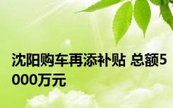 沈阳购车再添补贴 总额5000万元