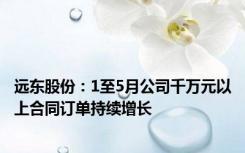 远东股份：1至5月公司千万元以上合同订单持续增长