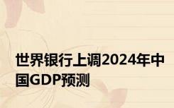 世界银行上调2024年中国GDP预测