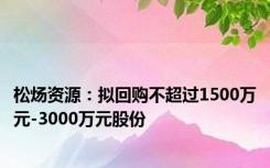 松炀资源：拟回购不超过1500万元-3000万元股份