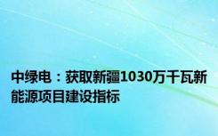 中绿电：获取新疆1030万千瓦新能源项目建设指标