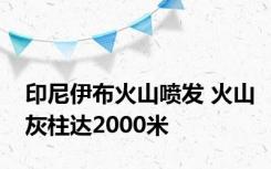 印尼伊布火山喷发 火山灰柱达2000米