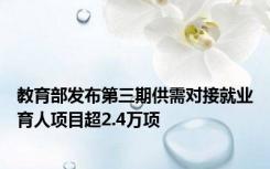 教育部发布第三期供需对接就业育人项目超2.4万项