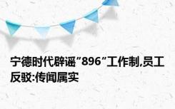 宁德时代辟谣″896″工作制,员工反驳:传闻属实