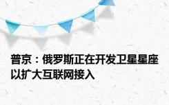 普京：俄罗斯正在开发卫星星座以扩大互联网接入