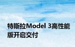 特斯拉Model 3高性能版开启交付