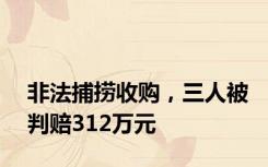 非法捕捞收购，三人被判赔312万元