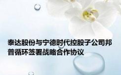 泰达股份与宁德时代控股子公司邦普循环签署战略合作协议