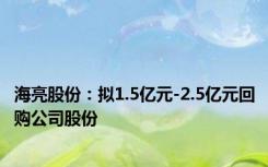 海亮股份：拟1.5亿元-2.5亿元回购公司股份