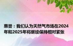 惠誉：我们认为天然气市场在2024年和2025年将继续保持相对紧张