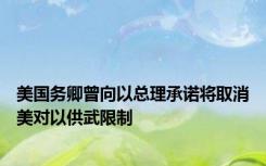 美国务卿曾向以总理承诺将取消美对以供武限制