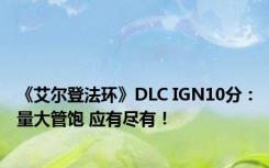 《艾尔登法环》DLC IGN10分：量大管饱 应有尽有！