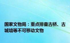 国家文物局：重点排查古桥、古城墙等不可移动文物