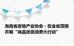 海南省房地产业协会：在全省范围开展“商品房促消费大行动”