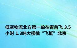 低空物流北方第一单在青首飞 3.5小时 1.3吨大樱桃“飞抵”北京