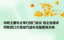 中欧主要车企举行闭门会议 有企业请求对欧进口大排量汽油车实施更高关税