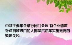 中欧主要车企举行闭门会议 有企业请求针对自欧进口的大排量汽油车实施更高的暂定关税