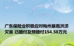 广东保险业积极应对梅州暴雨洪涝灾害 已赔付及预赔付154.58万元