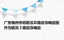 广东梅州市将防汛Ⅱ级应急响应提升为防汛Ⅰ级应急响应