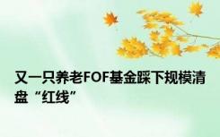 又一只养老FOF基金踩下规模清盘“红线”