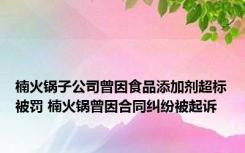 楠火锅子公司曾因食品添加剂超标被罚 楠火锅曾因合同纠纷被起诉