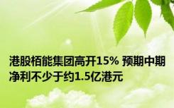 港股栢能集团高开15% 预期中期净利不少于约1.5亿港元