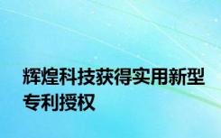 辉煌科技获得实用新型专利授权