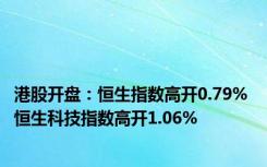 港股开盘：恒生指数高开0.79% 恒生科技指数高开1.06%