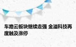 车路云板块继续走强 金溢科技再度触及涨停